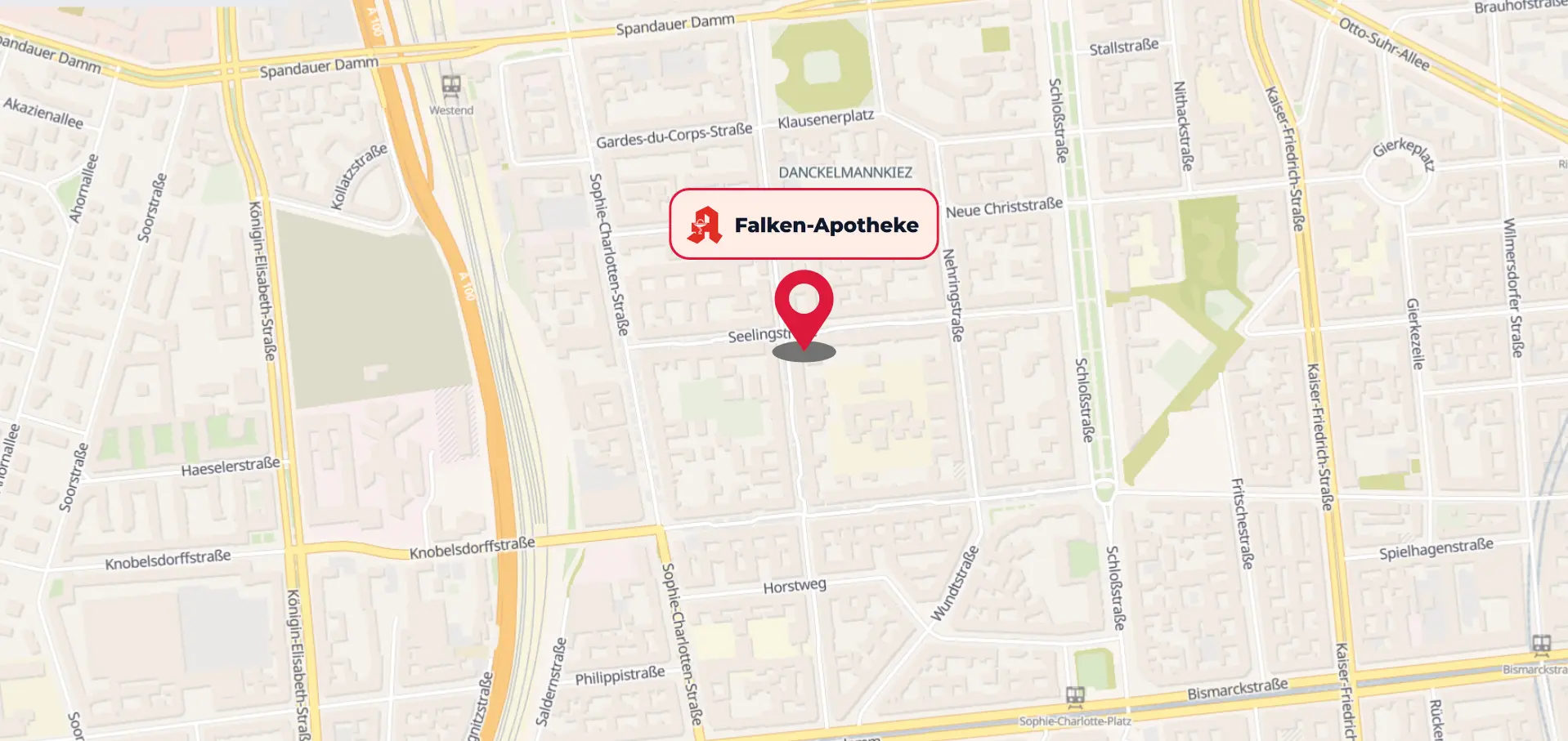 Falken-Apotheke Berlin-Charlottenburg Anfahrt Karte